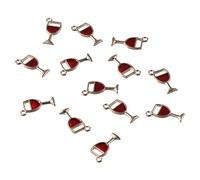 HomeSoGood 100 colgantes de copa de vino tinto para hacer aretes, collares, pulseras, manualidades, Metal, No es una piedra preciosa