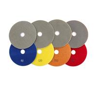 HOMESOM 4 almohadillas de pulido de diamante galvanizadas de 4 pulgadas, molienda de superficie de diamante para azulejos, piedra, mármol, granito, hormigón, cerámica, grano de vidrio 60/120/200/400