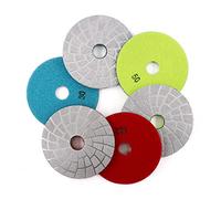 HOMESOM Almohadillas de pulido de diamante soldadas al vacío de 5 pulgadas, muela de molienda húmeda seca disco de pulido de diamante almohadillas de lijado (3 piezas/juego)