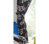 Homespace Direct Cortinas plisadas con diseño de calaveras de azúcar, para niños, color negro, 167 x 183 cm