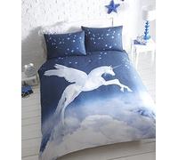 Homespace Direct Fotografía de Unicornio, 2 Fundas de Almohada y Juego de Ropa de Cama