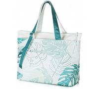 HOMESPON Dupont Tyvek - Bolsa de playa grande impermeable con cremallera y bolsillo húmedo para mujer, Monstera.