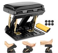 Homesprit Reposapiés ajustable con almohadilla de descanso suave extraíble de carga máxima 170 libras con 4 niveles de altura y ajuste de ángulo, reposapiés de masaje debajo del escritorio para viajes en coche, escritura de niños, oficina