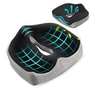 Homestar3 Cojín Coxis Ortopédico Viscoelástico, Alivia Dolor de Coxis y Ciática, Cojín Ergonómico Memory Foam para Silla de Oficina, Coche y Silla de Ruedas, Antiescaras, Funda Lavable