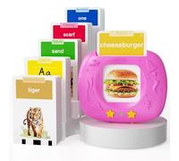 HOMESTEC Juguetes de aprendizaje del habla para niños pequeños, tarjetas flash realistas mejoradas, palabras visuales con sonidos, acento británico, kit educativo Montessori multisensorial para