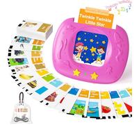 HOMESTEC Juguetes de Aprendizaje del Habla para Pequeños, Tarjetas Flash Realistas Mejoradas, Palabras Visuales con Sonidos, Acento Francés, Educativo Montessori para Niños de Edad Preescolar (Rosa