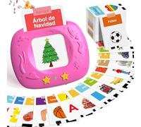 HOMESTEC Tarjetas Flash Parlantes, Juego Educativo Audibles para Regalo de Niños de 2 a 6 Años, 144 Hojas, 288 Palabras en Español, Tema Espacial Juguete Montessori