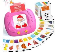 HOMESTEC Tarjetas Flash Parlantes, Juego Educativo Audibles para Regalo de Niños de 2 a 6 Años, 216 Hojas, 432 Palabras en Español, Tema Espacial Juguete Montessori (Rosa-216)