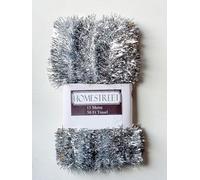 Homestreet Espumillón extra largo de 15 metros, 50 pies, muy largo de Navidad en una selección de decoración de Navidad rojo, plateado o dorado (plateado 1)