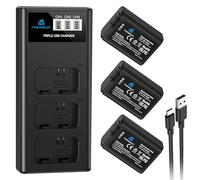 Homesuit NP-FW50 - Batería de 1300 mAh y cargador LCD para Sony Alpha A6000 A6300 A6400 A6500 ZV-E10 7RM2 A7SM2 A7M2 A7II A7RII A7SII A55 A5000 A5100 A3000 0 RX10 II III IV NEX-3/5/6/7 NEX-F3 (paquete