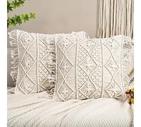 HOMESUNSHINE Funda de cojín de macramé Bohemia, 100% algodón, Hecha a Mano, para Boda, decoración del hogar, tamaño Personalizado al por Mayor y al por Menor (B)
