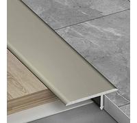 HOMET - Tira de transición de suelo para molduras, barra de umbral plateada para suelos laminados y de vinilo, borde sin costuras, tira de tapado para una transición suave del suelo