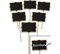 HomeTools.eu - Letreros clásicos de madera para camas o balcones, hierbas, flores de jardín de 17 cm, 6 unidades