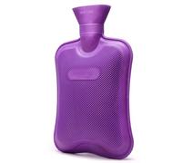 HomeTop Botella de agua caliente de goma clásica premium, ideal para aliviar el dolor, terapia caliente y fría (2 litros, morado)