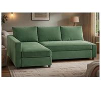 HomeTown Market Friheten Funda Sofa Compatible with IKEA Friheten Sofa Cover ¡Solo Fundas De Sofá. No Es Un Sofá (Terciopelo Verde Largo Derecho)
