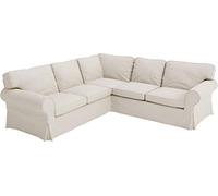 HomeTown Market Funda de Esquina Duradera de Recambio Compatible con el sofá seccional Ektorp 2+2 de IKEA. Sólo Funda. No Incluye el sofá. (Poliéster Beige 2+2 Seccional)