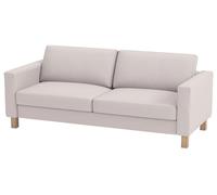 HomeTown Market ¡Solo Funda de sofá! Funda de sofá de Tela Duradera Karlstad Three de 3 Asientos (¡no loveseat!) (Ancho: 205 cm) Reemplazo Compatible con IKEA Funda Karlstad (poliéster Lino Beige)