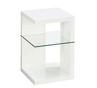 HomeTrends4You Domingo - Mesilla de Noche, Blanco Brillante, 40x40x60cm