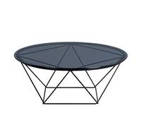 HomeTrends4You Nairo 2 Mesa Auxiliar, Gris, Durchmesser 90cm, Höhe 36cm