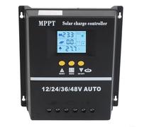 HomeVortex 100 A para controlador de carga solar MPPT 12V/24V/36V/48V, con pantalla LCD, puertos USB duales, identificación automática de voltaje, disipador de calor de aluminio, para regulación del