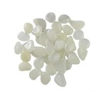 HomeVortex 100 piedras luminosas de 2 a 3 cm de alto brillo que brillan en la oscuridad, piedras de resina decorativas para pecera, acuario, jardín, patio, camino, paisajismo (blanco)
