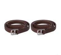 HomeVortex 2 correas de estribo de cuero, para sillines ecuestres ingleses, microfibra suave con hebillas de acero inoxidable, múltiples agujeros ajustables para un ajuste seguro (marrón)