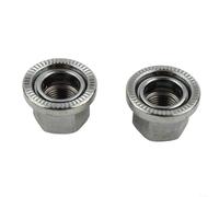 HomeVortex 2 tuercas de rueda M9/M10 de acero con arandela integrada antideslizante para bujes delanteros traseros de engranaje fijo plateado (M10)