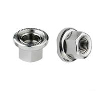 HomeVortex 2 tuercas de rueda M9/M10 de acero con arandela integrada antideslizante para bujes delanteros traseros de engranaje fijo plateado (3/8)