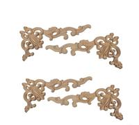 HomeVortex 4 apliques de madera tallada para esquina, 18 x 7 cm, molduras de muebles, decoración para pared, puerta, armario, espejo, adorno de madera pintable