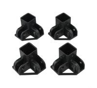 HomeVortex 4 piezas de toldo desplegable para tienda de campaña, patas de poste de cenador, 34 x 34 mm, cubiertas de extremo de tubo cuadrado, protectores de patas de plástico negro para accesorios de
