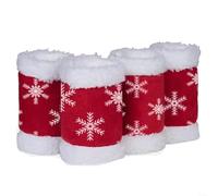 HomeVortex 4 protectores de terciopelo con forro polar para piernas de caballo para entrenamiento, competición, deportes, arañazos y resistentes (22 x 32 x 2 cm, estilo copo de nieve)