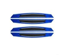 HomeVortex 4 tiras reflectantes azules para parachoques de coche, calcomanías anticolisión de fibra de carbono epoxi, para la mayoría de vehículos, cinta de 170 x 20 mm