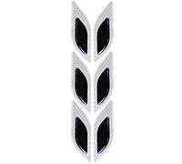 HomeVortex 6 calcomanías reflectantes para automóvil, calcomanías antiarañazos de fibra de carbono epoxi 3D, tira decorativa exterior, para puerta de automóvil, parachoques de puerta, protección de