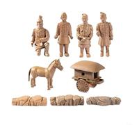 HomeVortex 9 estatuas en miniatura de guerreros de terracota, juego de figuras de resina del ejército antiguo, para paisaje de musgo, casa de muñecas y accesorios de decoración del hogar de escritorio
