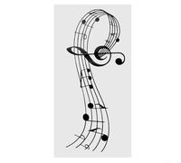 HomeVortex Adhesivo de pared con nota musical, calcomanía de vinilo negro para decoración del hogar, para fácil aplicación, arte de PVC para sala de estar, dormitorio, oficina, muebles de vidrio, 24 x