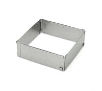 HomeVortex Anillo cuadrado ajustable de acero inoxidable, 4-11 pulgadas expandible para decoración de tiramisú y postres, herramienta para hornear de 5 cm de altura (6-11 pulgadas)