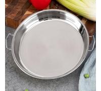 HomeVortex Bandeja de vapor de acero inoxidable con asas dobles, plato redondo para tartas para albóndigas, bollos de maíz, estante apilable para vapor de cocina para el hogar para uso en hoteles y
