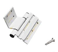 HomeVortex Bisagra abatible tipo 50, aleación de aluminio de 3.0 mm de grosor para saliente para ventanas, apertura de 180 grados, compatible con marcos ranurados y planos, negro (estilo A, blanco)