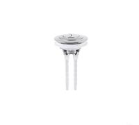 HomeVortex Botón de tanque de inodoro de doble descarga para cubiertas, botón de repuesto de plástico con parche de conversión, para una fácil instalación de ahorro de agua (plateado)