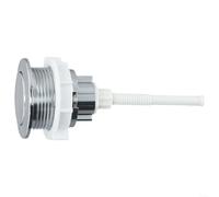 HomeVortex Botón pulsador de tanque de inodoro de descarga única, pieza de repuesto de plástico ABS para cisterna de baño, cubierta plateada a prueba de óxido de 4.1 x 1.4 pulgadas, instalación para