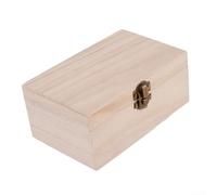 HomeVortex Caja de almacenamiento de madera con tapa con bisagras y cierre fuerte, baúl de Paulownia pálido para recuerdos, boda, Nochebuena, personalizable, con decoupage, (M)