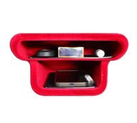 HomeVortex Caja de almacenamiento en capas de gamuza roja, para consola central Mini, bandeja organizadora interior de ajuste personalizado, con diseño de múltiples compartimentos