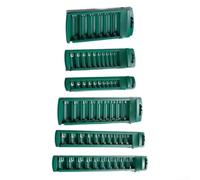 HomeVortex Caja organizadora de enchufes de plástico ABS con soporte de riel de clip para llaves de 1/4, 3/8, 1/2 pulgadas, almacenamiento seguro de ranura para mecánicos, electricistas y hogar de