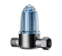 HomeVortex Calentador de agua reutilizable, prefiltro de sedimentos de metal, electrodomésticos, pantalla de entrada de cobre de alto flujo, malla extraíble, gris, 91 x 90 mm (salida recta)