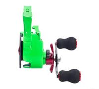 HomeVortex Carrete de pesca en hielo con 13 imanes, descenso lento magnético 5+1BB, engranaje de latón relación 3.5:1, arrastre de 8 kg para fuerza, salida en forma de embudo para invierno (mano