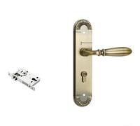 HomeVortex Cerradura de manija de puerta de aleación de zinc de bronce amarillo, perilla de puerta interior silenciosa, con mecanismo de reducción de ruido, acabado chapado al vacío, para madera de 35
