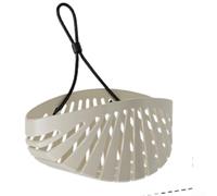 HomeVortex Cesta de drenaje para fregadero de cocina en forma de concha, soporte de esponja de silicona PE de secado rápido con ventosa y cuerda, organizador de almacenamiento colgante para la mayoría