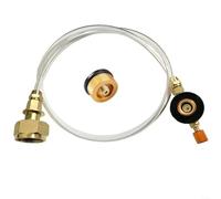 HomeVortex Cilindro quemador de estufa de gas, convertidor con manguera de poliuretano de alta presión, válvula adaptadora de llenado de gas para camping, senderismo, recarga de tanque, acoplador de