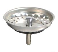 HomeVortex Colador de fregadero de cocina de acero inoxidable de 80 mm, cubierta de drenaje SUS304 con junta de goma, tapón de filtro de 60 agujeros para un sellado eficiente del agua y prevención de
