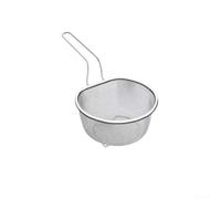 HomeVortex Colador de malla fina de acero inoxidable, con cuchara ranurada, para freír pasta, escurrir fideos, blanquear, verduras, mango resistente al calor (18 cm)